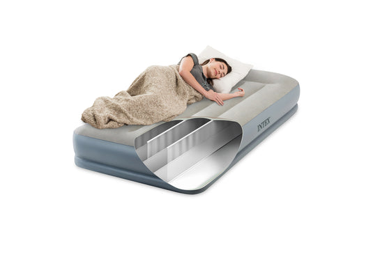 Intex® Single Pillow Rest Mid-Rise Airbed With Built In Electric Pump 99cm x 1.91m x 30cm