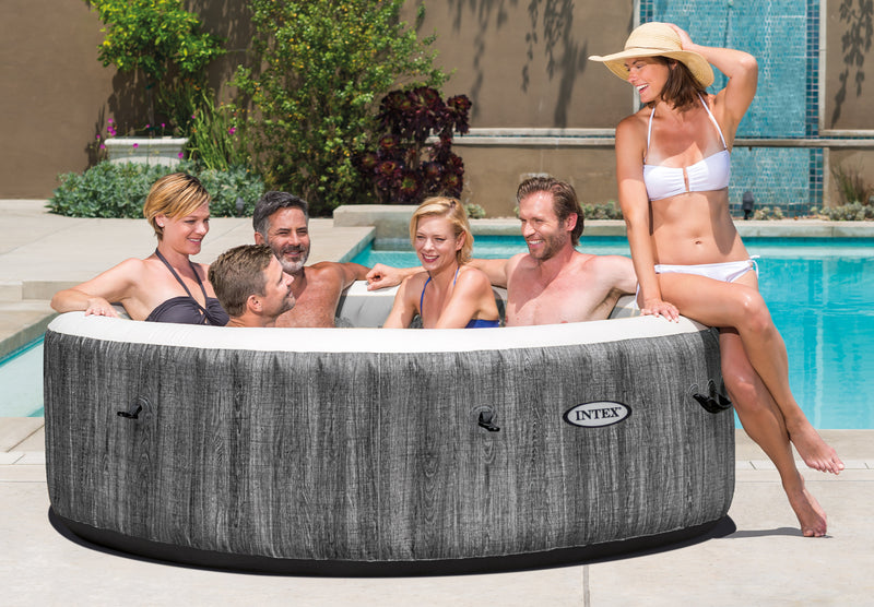 Load image into Gallery viewer, Intex® PureSpa Greywood Deluxe Inflatable Hot Tub Set
