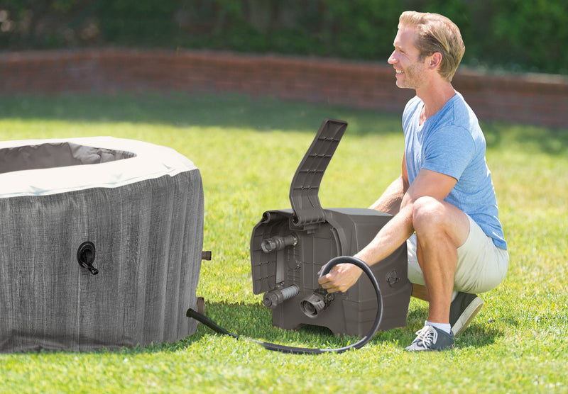 Load image into Gallery viewer, Intex® PureSpa Greywood Deluxe Inflatable Hot Tub Set

