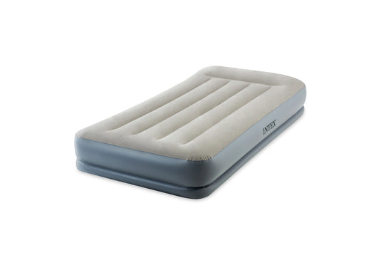 Intex® Single Pillow Rest Mid-Rise Airbed With Built In Electric Pump 99cm x 1.91m x 30cm