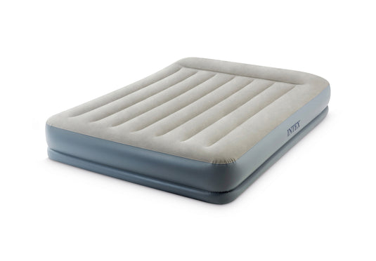 Intex® Queen Pillow Rest Mid-Rise Airbed Standard with Fibre-Technology™ and Built In Pump 1.52m x 2.03m x 30cm
