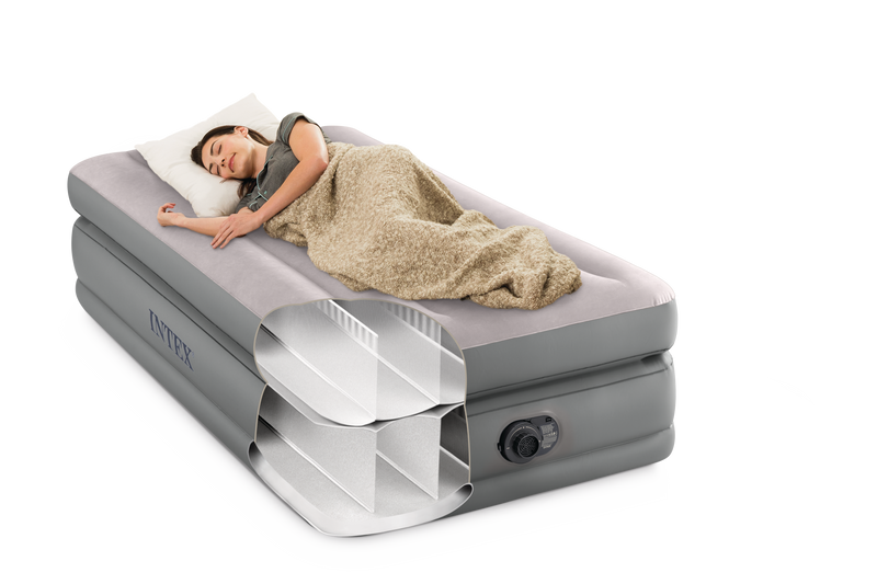 Load image into Gallery viewer, Intex® Comfort Elevated Single Airbed with Built-In Pump 99cm x 1.91m x 51cm

