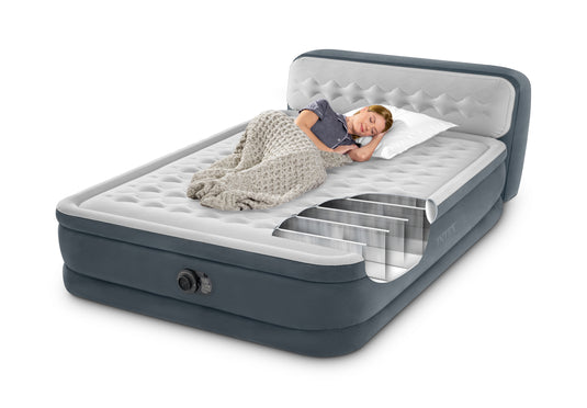Intex® Dura-Beam Deluxe Ultra Plush Headboard Queen Airbed with Built-In Pump 1.52m x 2.36m x 86cm