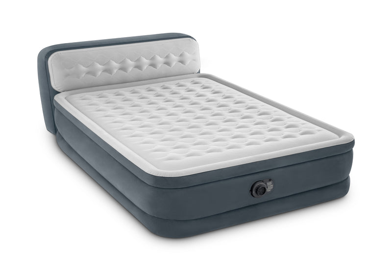 Load image into Gallery viewer, Intex® Dura-Beam Deluxe Ultra Plush Headboard Queen Airbed with Built-In Pump 1.52m x 2.36m x 86cm
