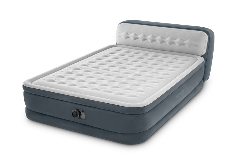 Load image into Gallery viewer, Intex® Dura-Beam Deluxe Ultra Plush Headboard Queen Airbed with Built-In Pump 1.52m x 2.36m x 86cm
