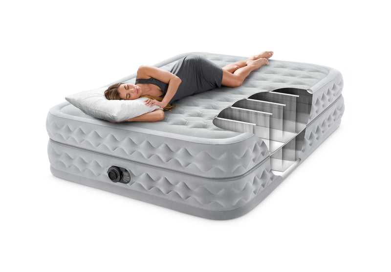 Load image into Gallery viewer, Intex® Queen Supreme Airflow Airbed With Fiber Technology and Built in Pump 1.52m x 2.03m x 51cm
