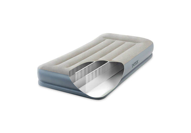 Load image into Gallery viewer, Intex® Single Pillow Rest Mid-Rise Airbed With Built In Electric Pump 99cm x 1.91m x 30cm
