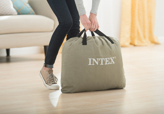 Intex Twin Deluxe Pillow Rest Airbed with Fiber Tech & Built In Pump