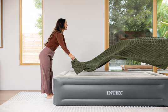Intex® Dura-Beam Queen Essential Rest Airbed With Built-In-Pump 1.52m x 2.03m x 46cm