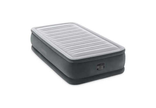 Intex® Dura-Beam Deluxe Comfort Plush 99cm x 1.91m x 46cm High Single Airbed with Built-In Pump