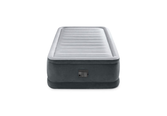 Intex® Dura-Beam Deluxe Comfort Plush 99cm x 1.91m x 46cm High Single Airbed with Built-In Pump
