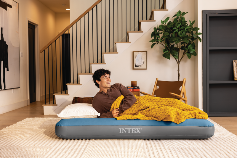 Load image into Gallery viewer, Intex® Dura-Beam Prestige Downy Queen Airbed With Removable Pump 1.52 x 2.03m x 25cm
