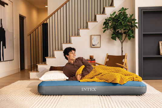 Intex® Dura-Beam Prestige Downy Single Airbed With Removable Pump 99cm x 1.91m x 25cm