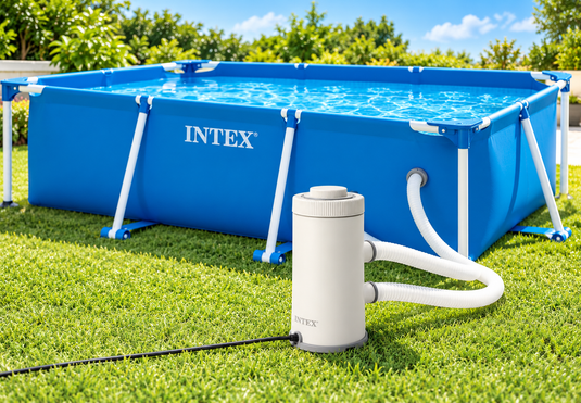 Intex® 2.2m X 1.5m X 0.6m Rectangle Pool + 530 GPH Cartridge Filter Pump