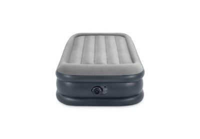 Intex Twin Deluxe Pillow Rest Airbed with Fiber Tech & Built In Pump